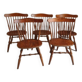 Set of 5 bistro style Windsor chairs