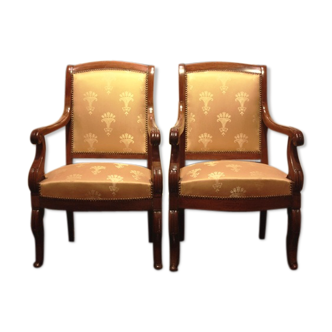 Pair of mahogany armchairs