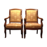 Pair of mahogany armchairs