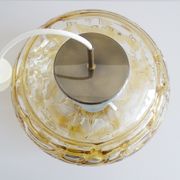 Murano glass pendant lamp by Doria Leuchten, oval amber glass pendant lamp