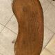 Small brutalist solid wood bench