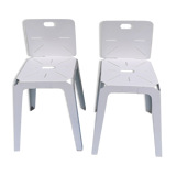 Paire de chaises en tôle laquée