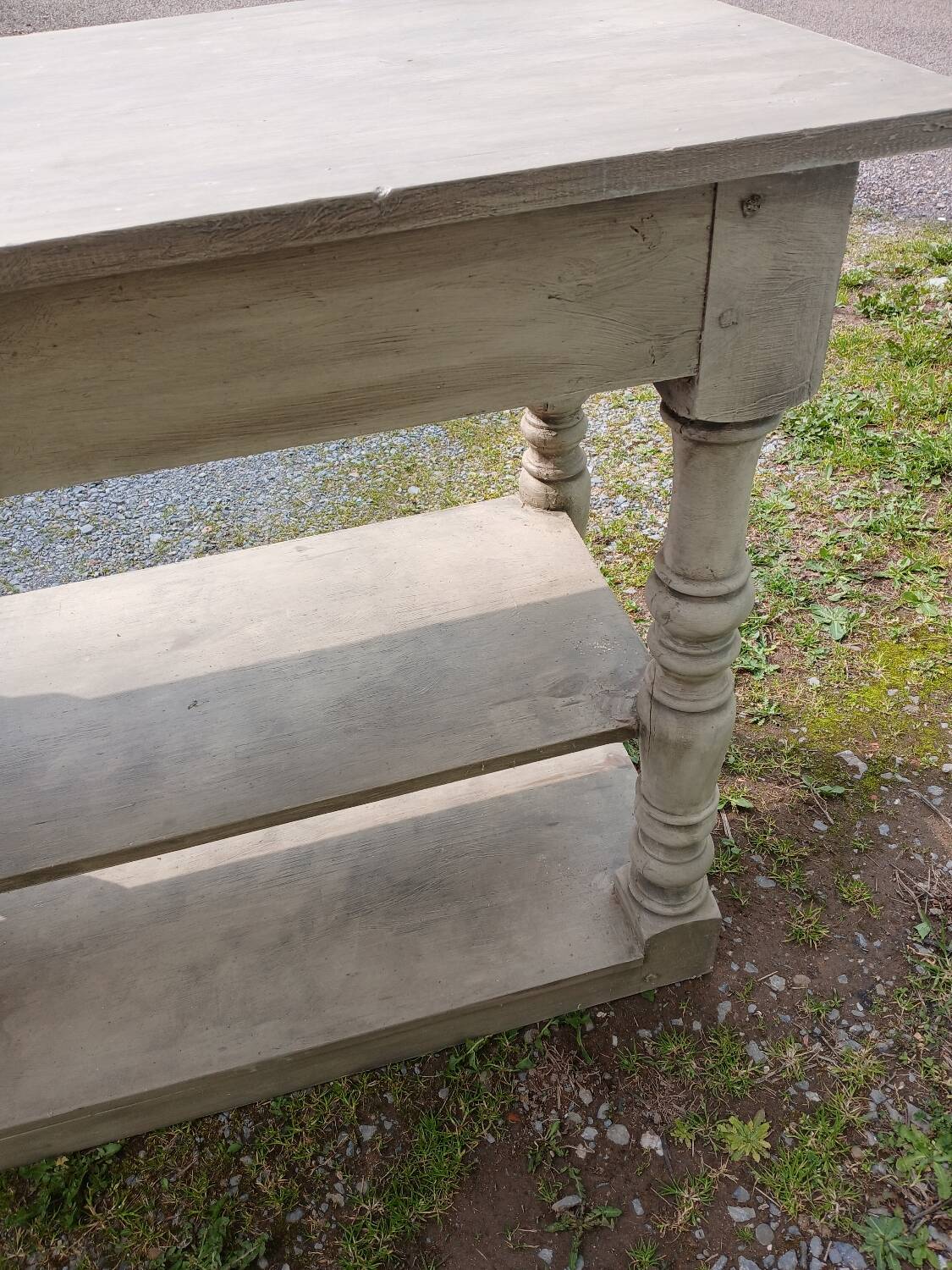 Antique style wooden draper's table