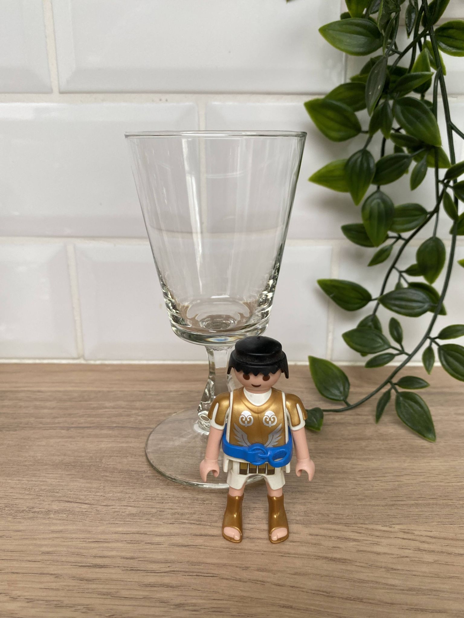 Set of 9 white wine glasses