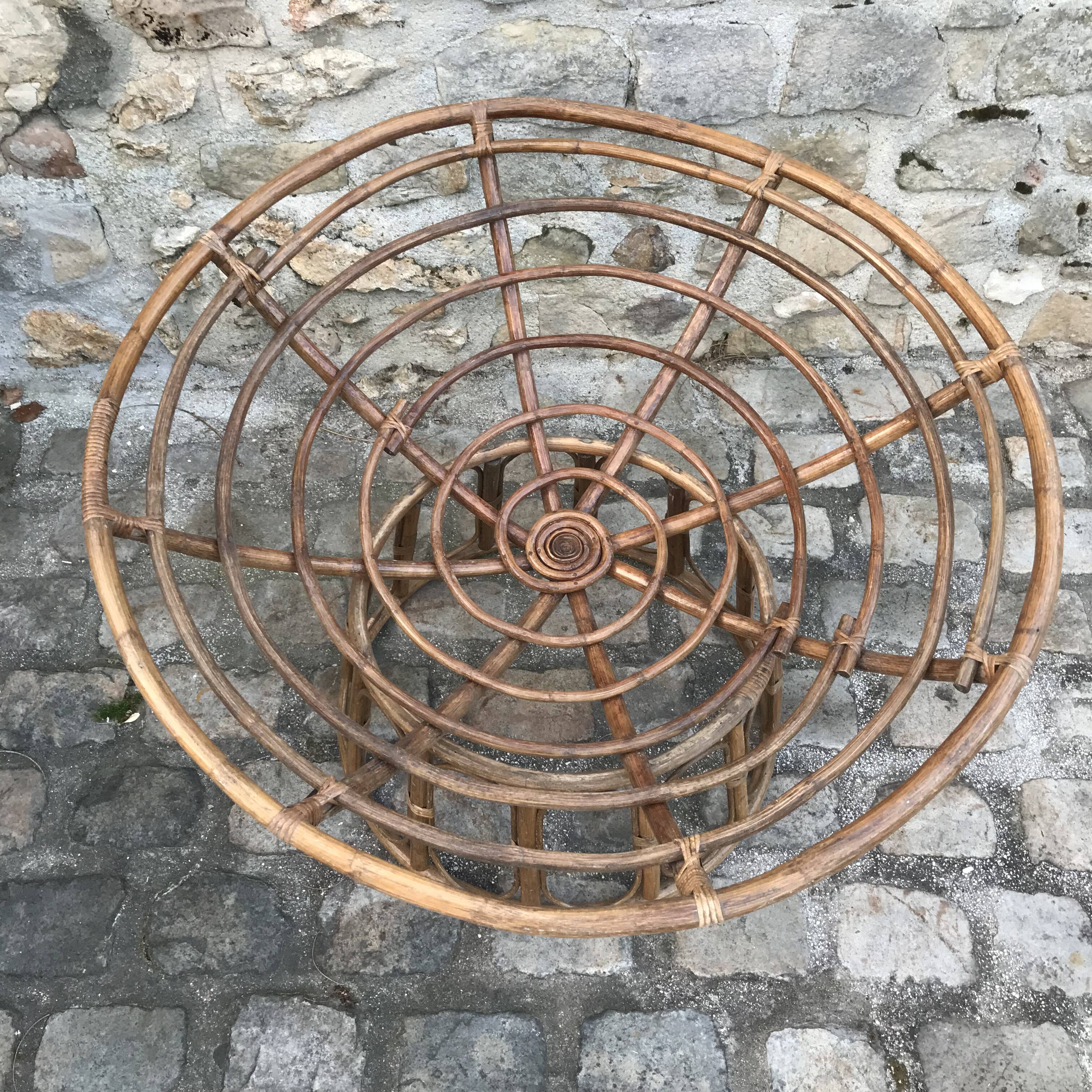 Papasan rattan armchair