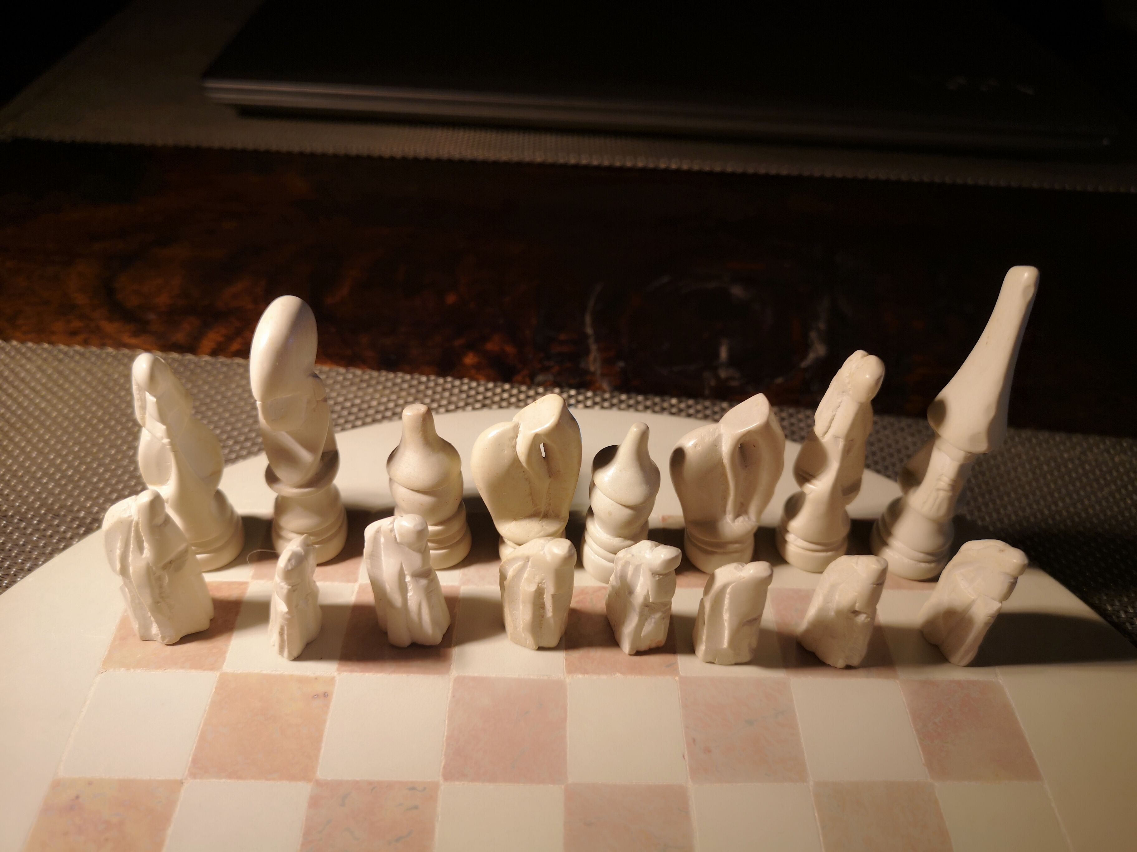 Stone chess games steatite