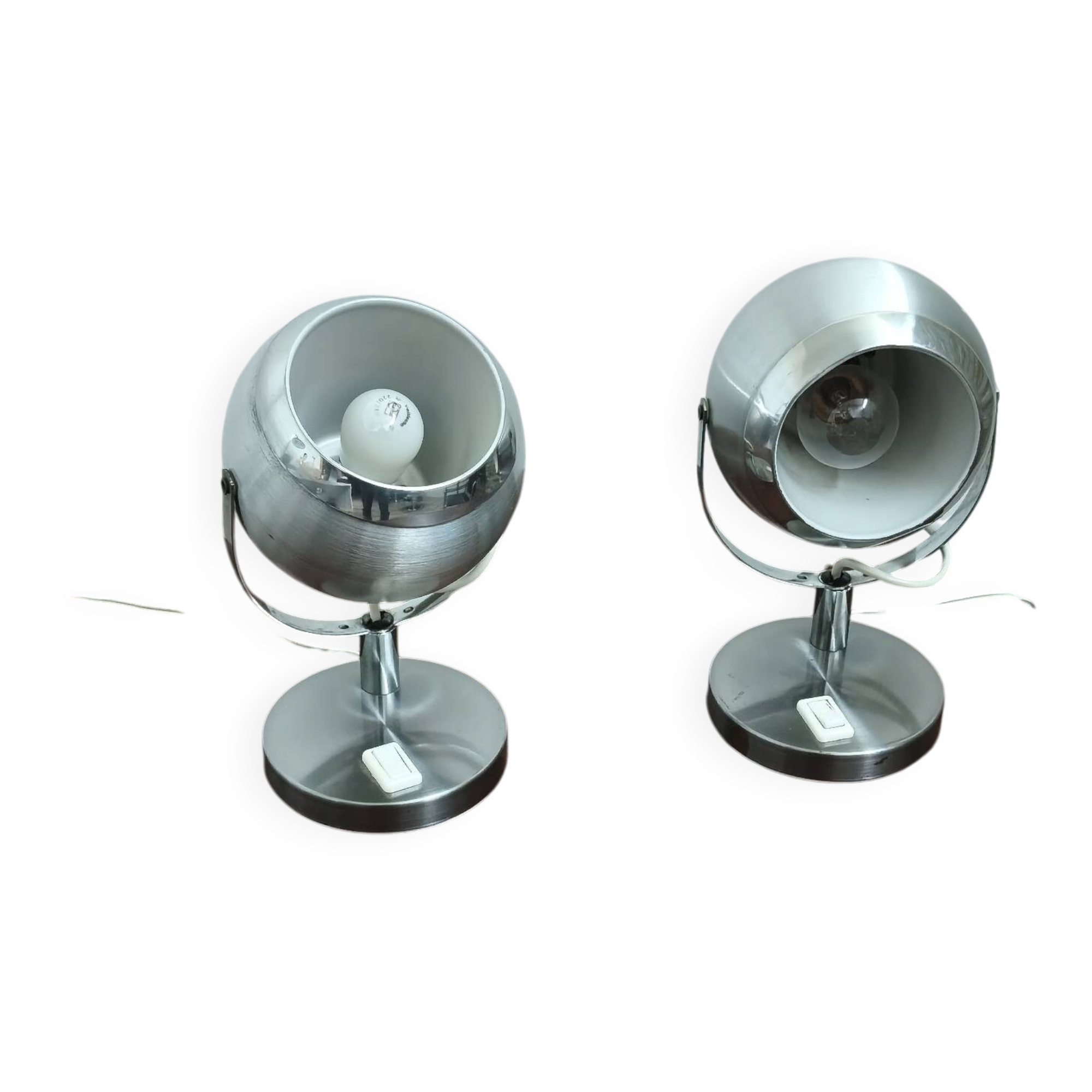 Pair of eyeball wall lamps by Aluminor 1970s