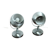 Paire de lampes appliques eyeball par Aluminor 1970s