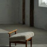 Eivind A. Johansen, oak footrest with light lambswool padding for FDB Møbler