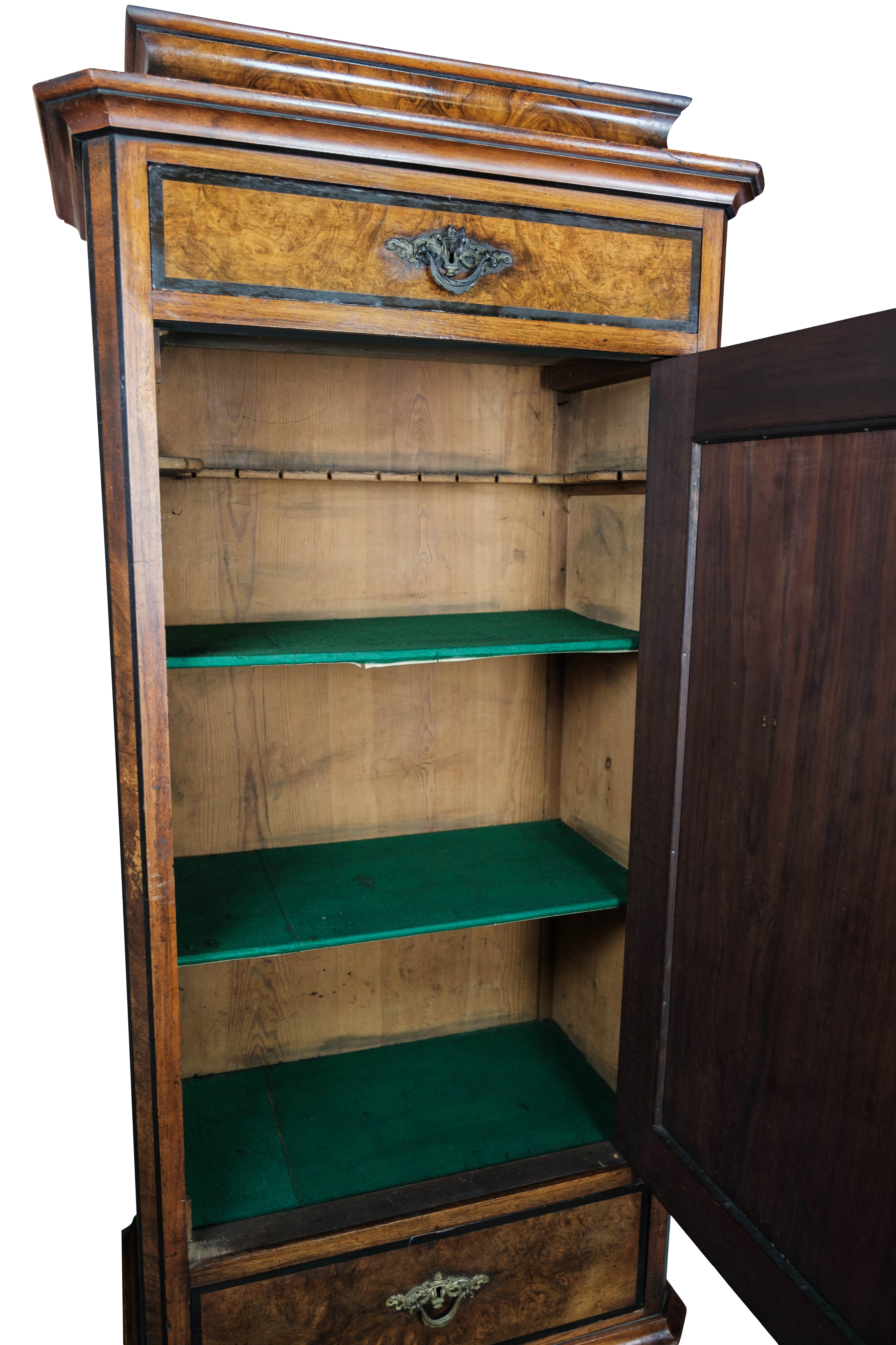 Cabinet of walnut, 1850s