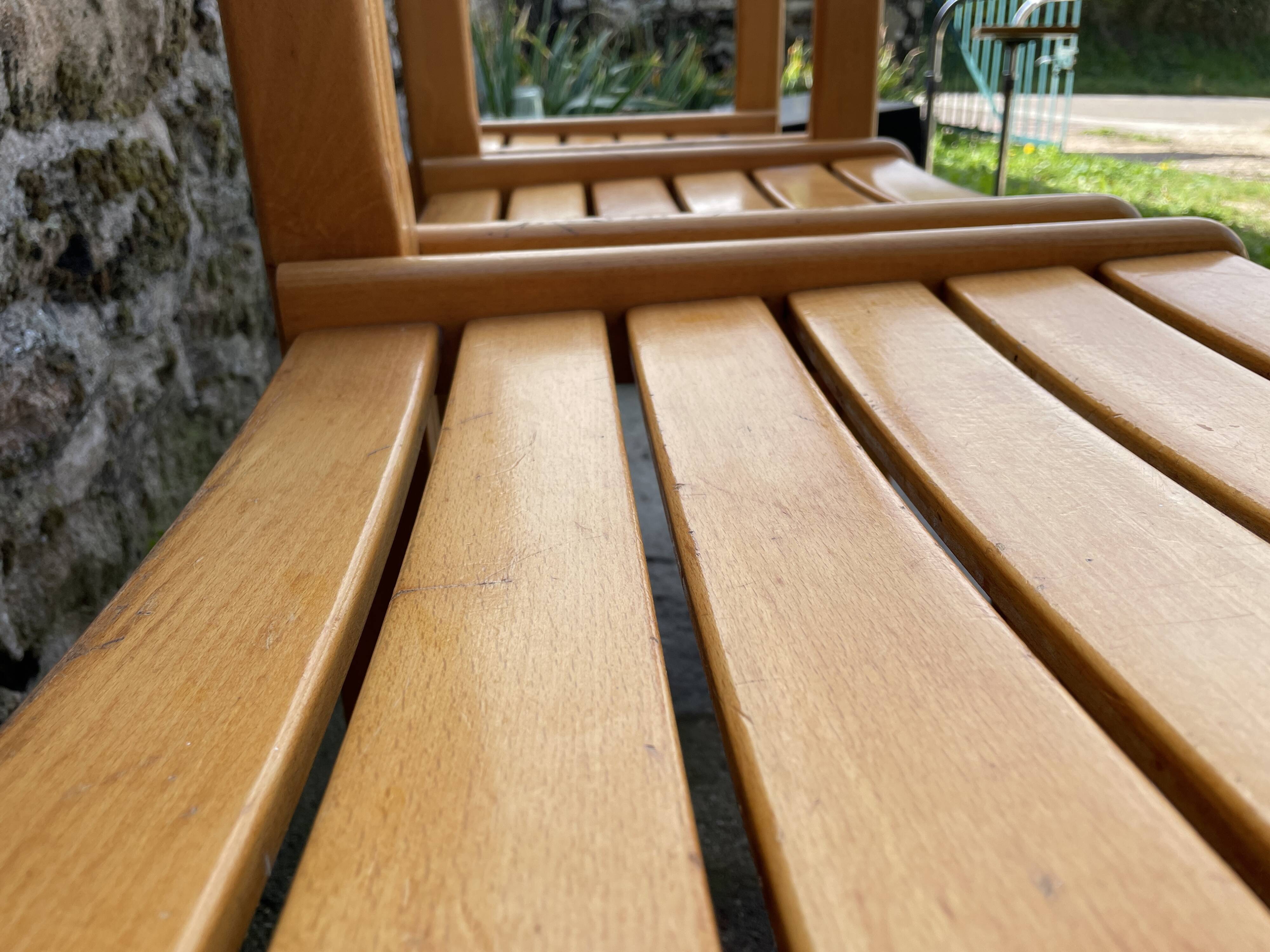 Suite of 8 solid beech chairs