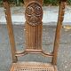 Art Deco lyre chair in solid caned wood
