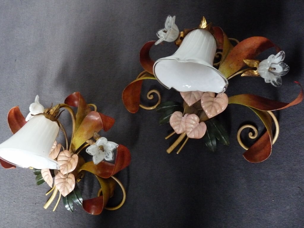 set Wall lamps Decor floral italy 36cm Paterno Franco