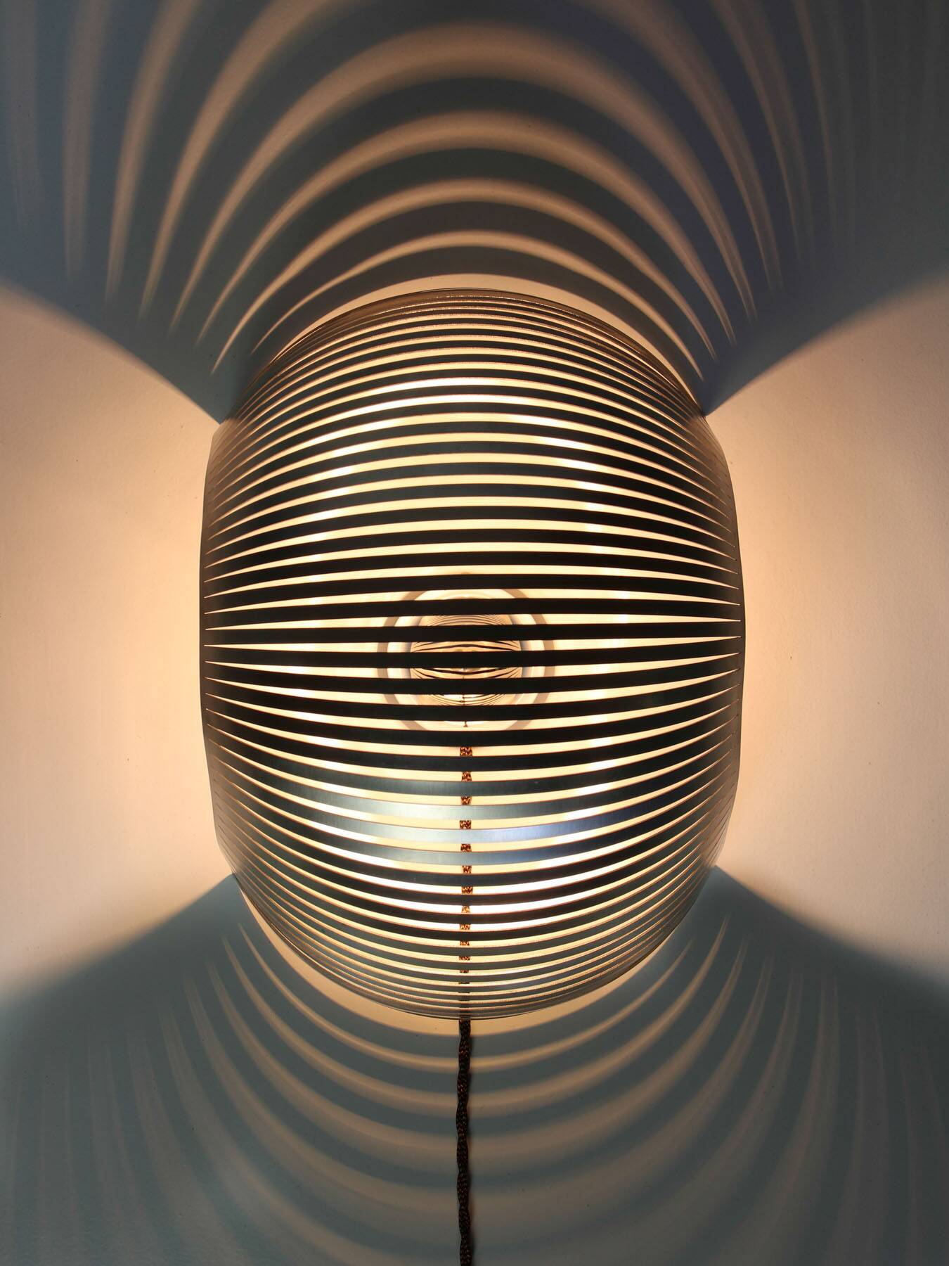 Vintage modernist stainless steel wall or table lamp