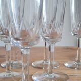 Chiseled crystal champagne flutes
