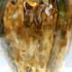 Large Yellow and Green Murano Glass Vase Fratelli Toso style with Aventurine