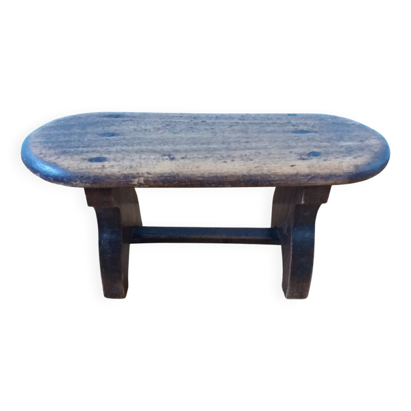 Repose pied ancien en bois massif