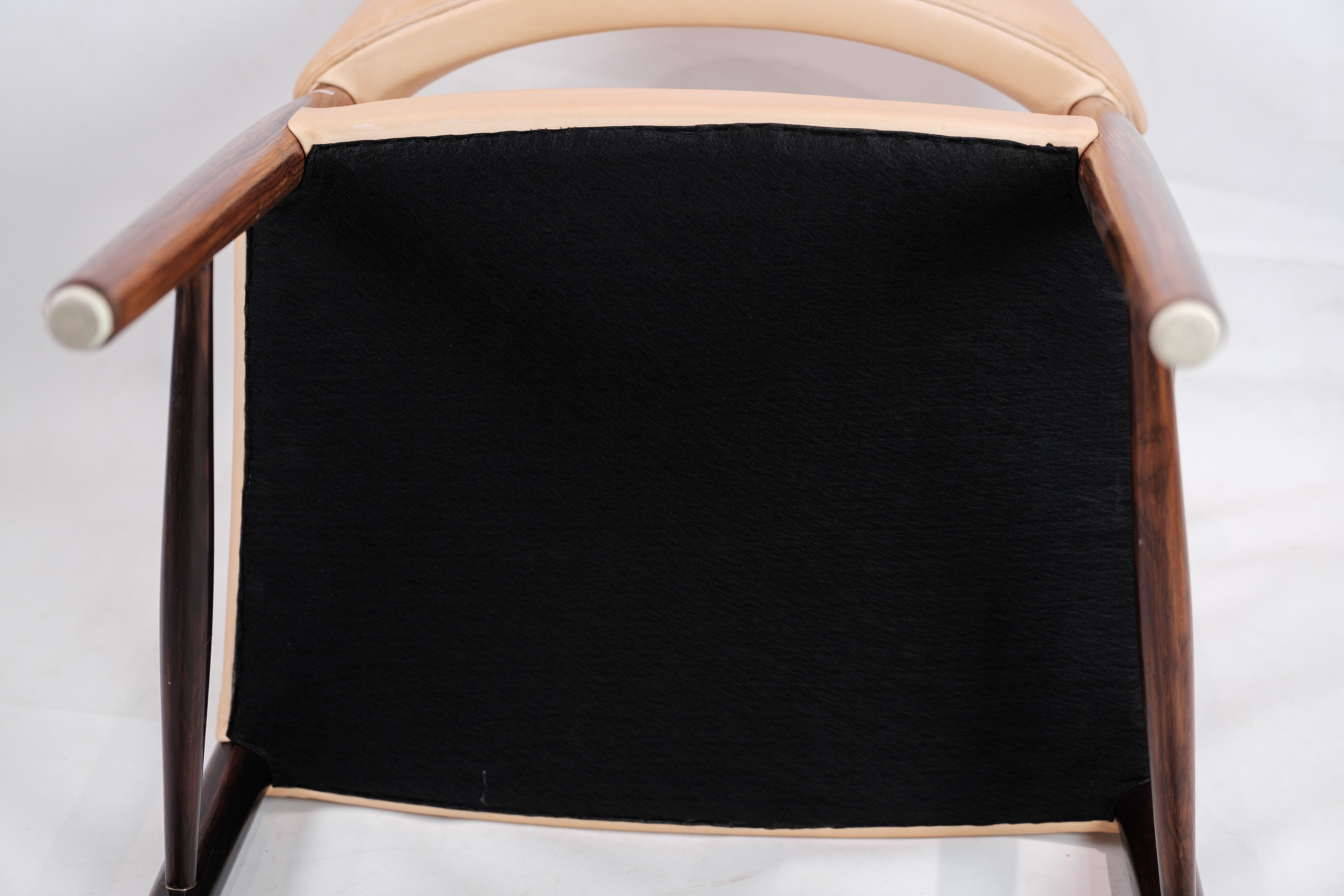 Armchair in Rosewood with Light Natural Leather Designed by Kurt Ol