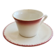 Antique Longchamp ironstone coffee cup with saucer.