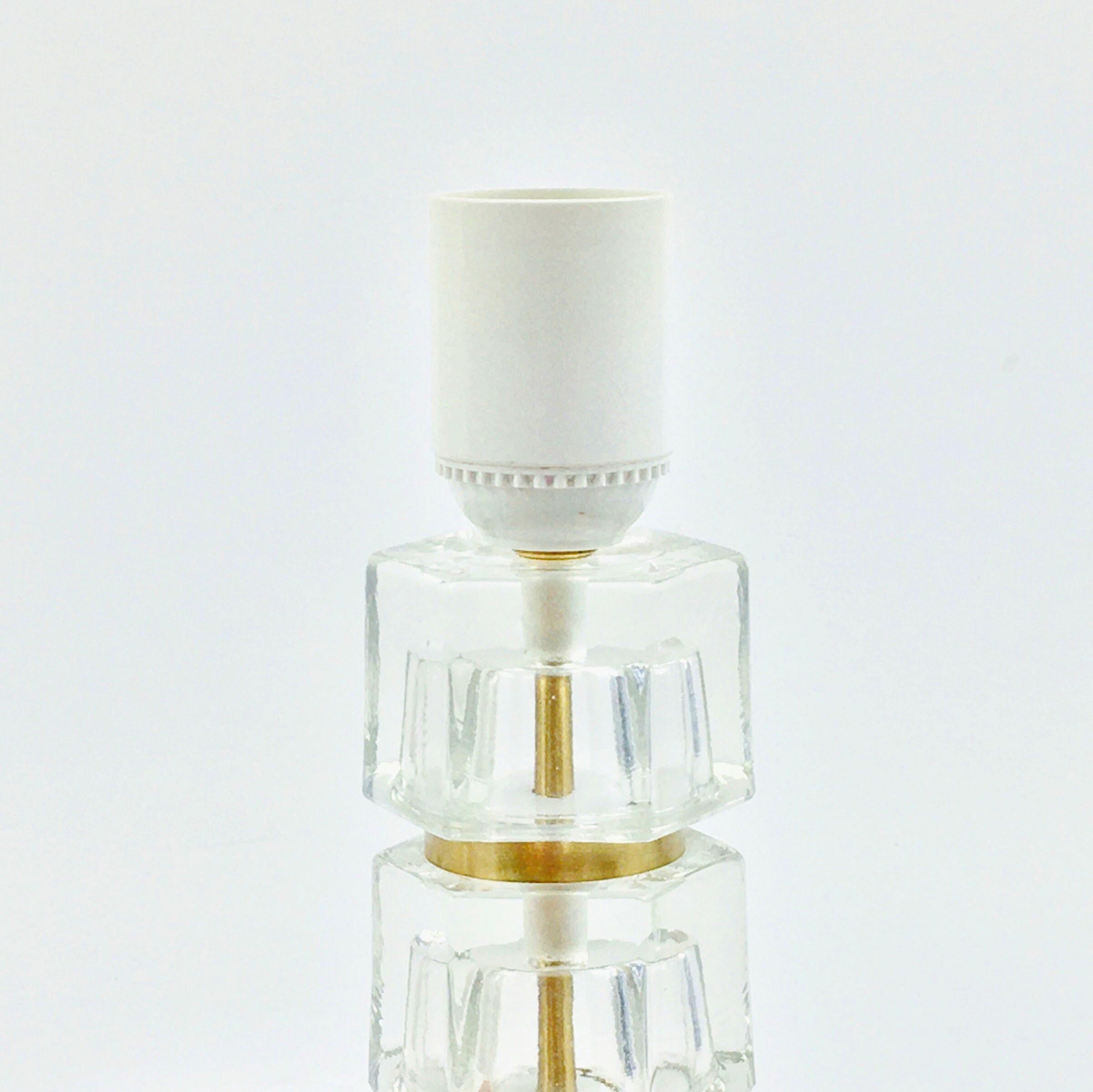 Scandinavian Mid Century Glass Bedside Table Lamp by C. Fagerlund, 1960s