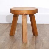 Vintage tripod wooden stool 1970