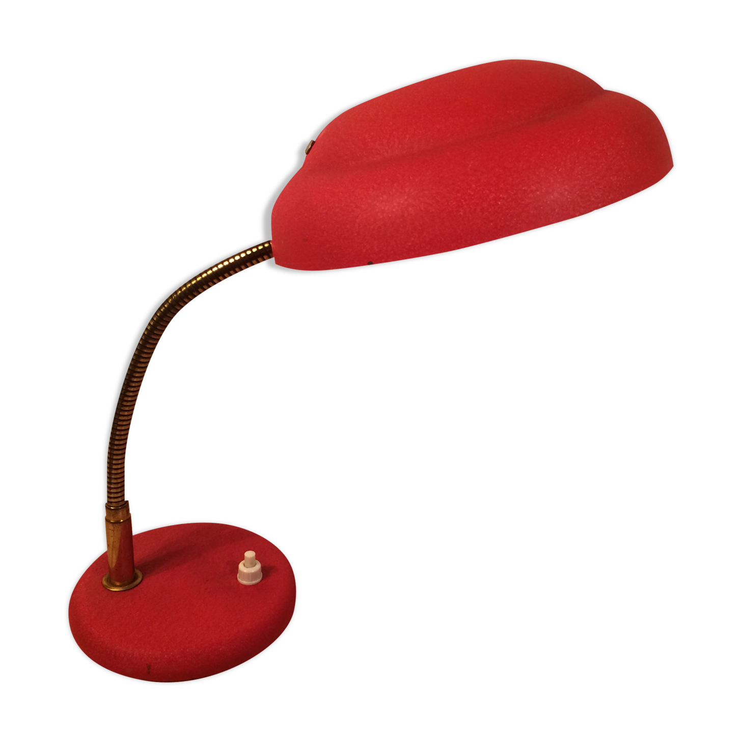 Vintage 50s red flexible desk lamp