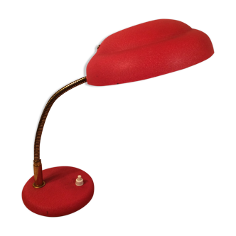 Lampe de bureau flexible rouge années 50 vintage