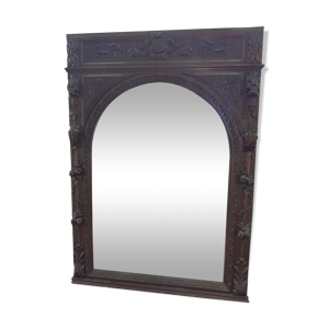 Trumeau miroir biseauté en chêne