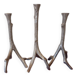 Brutalist "Tree" Candlestick in Cast Aluminum, 1970s