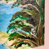 Oil painting on canvas 20th century seascape signed MLR Marie Louise REFALO