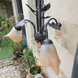 3-spoke glass paste chandelier