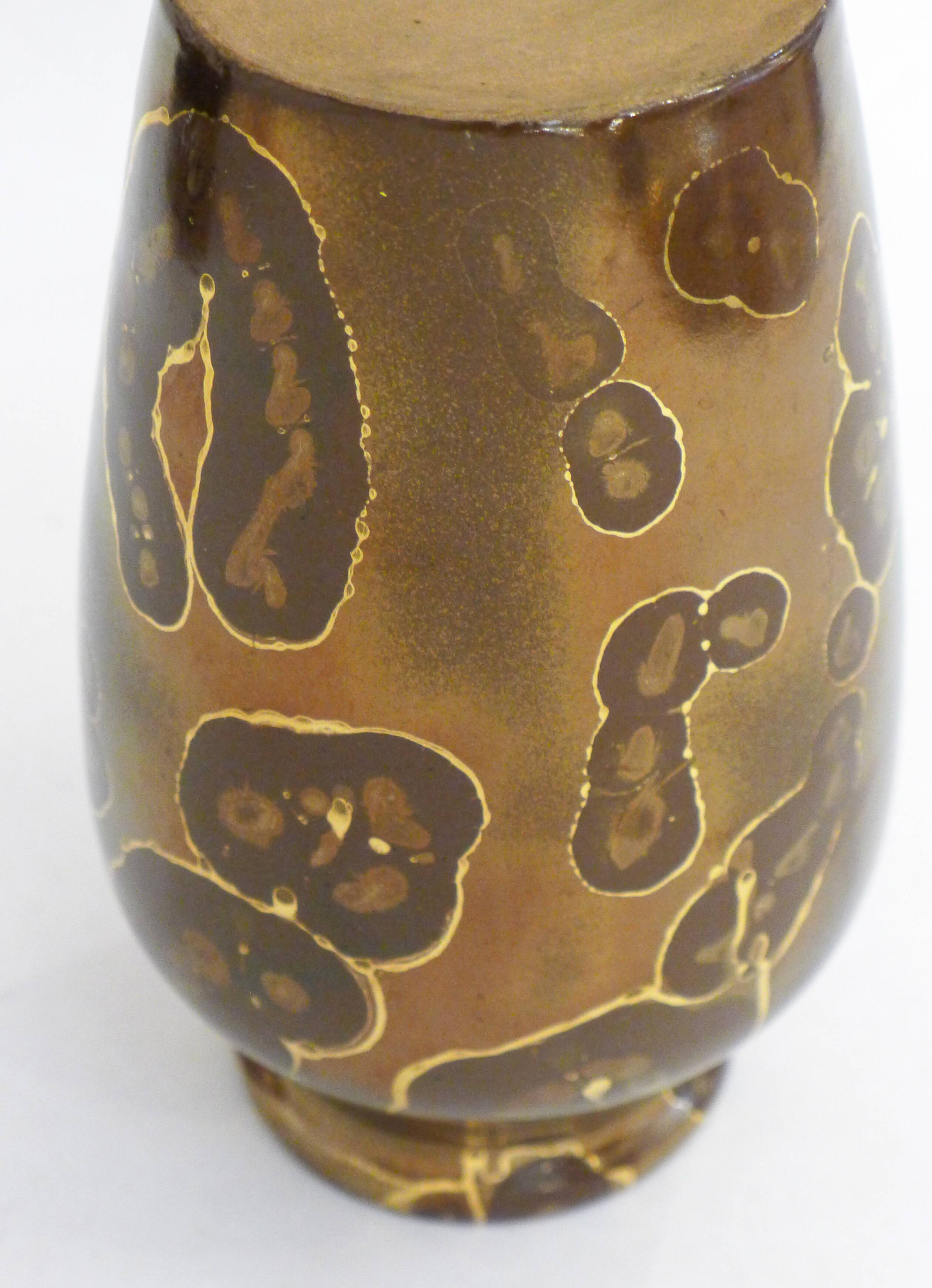 L. Brisdoux gilded copper vase