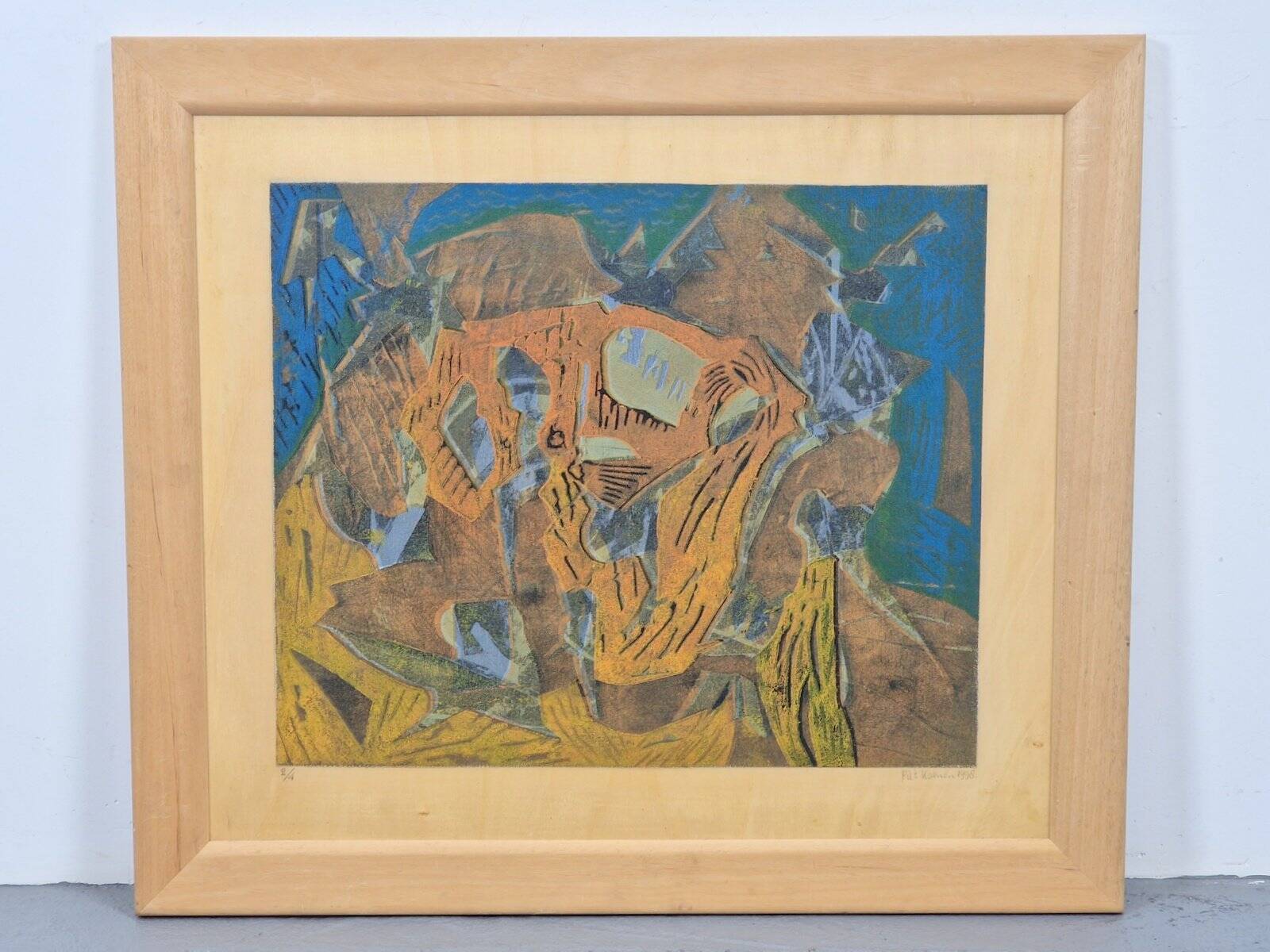 Piet Koenen, Modern Surrealist Composition, Silkscreen & Mixed Media, 1990s