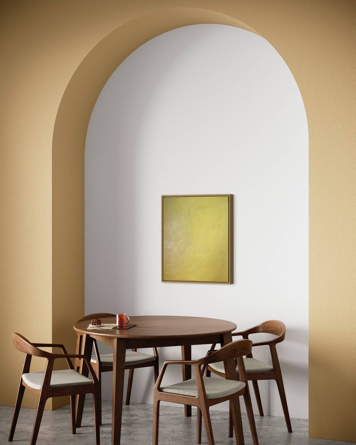 Abstract contemporary monochrome yellow background