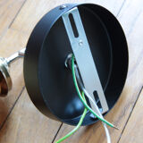 Old globe wall lamp in gilded Clichy glass and vintage chromed metal