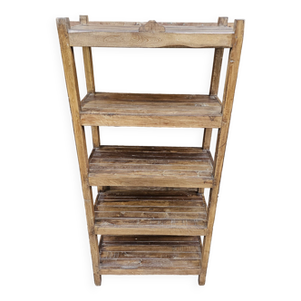 Ancienne étagère d'atelier en teck birman