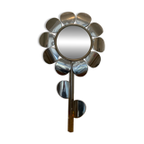 Miroir Sorcière Fleur Chrome Circa 1970