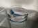 Vide-poche / cendrier en verre bullé bleu – provenance Suède