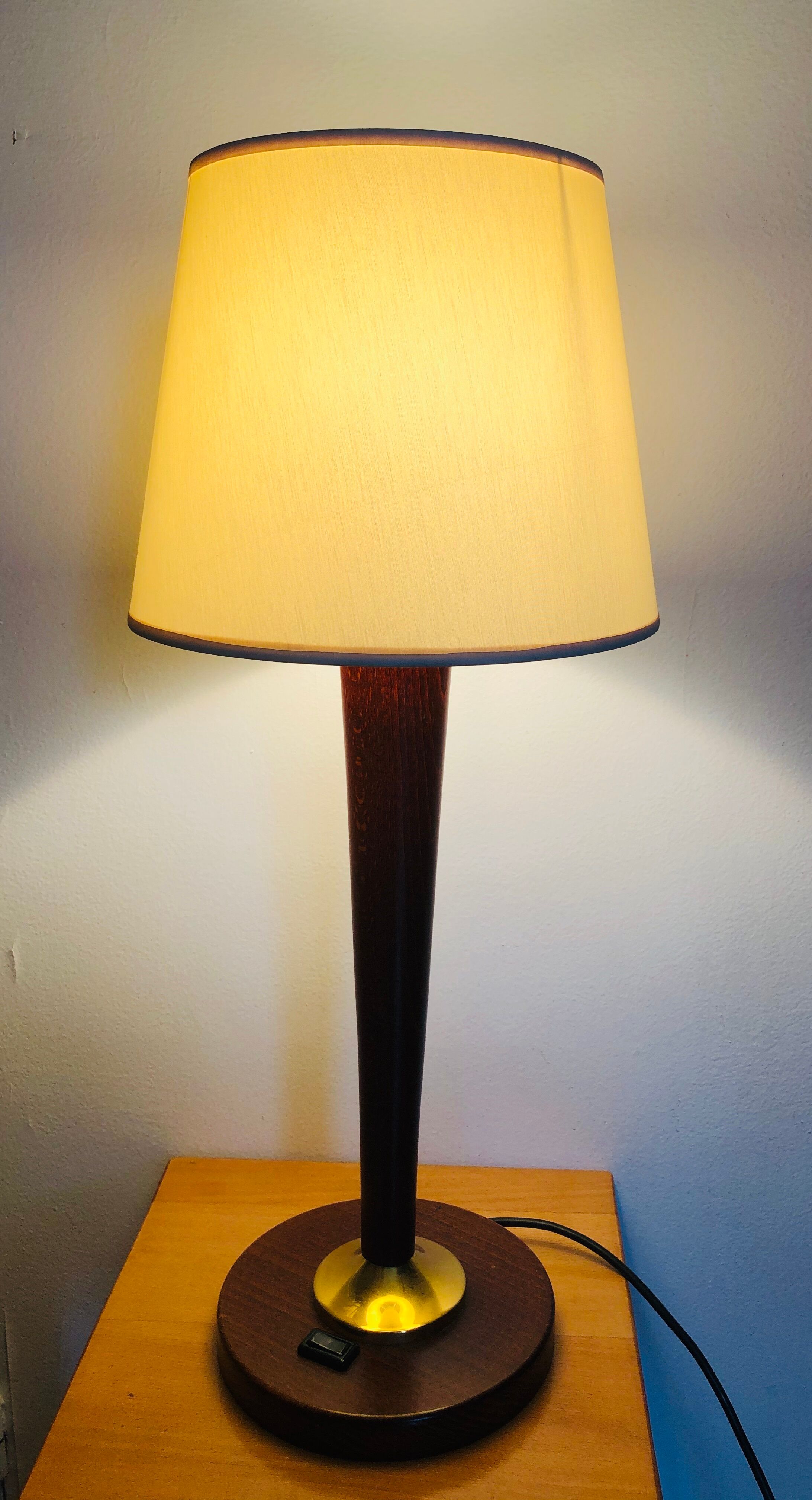 Vintage wooden foot lamp