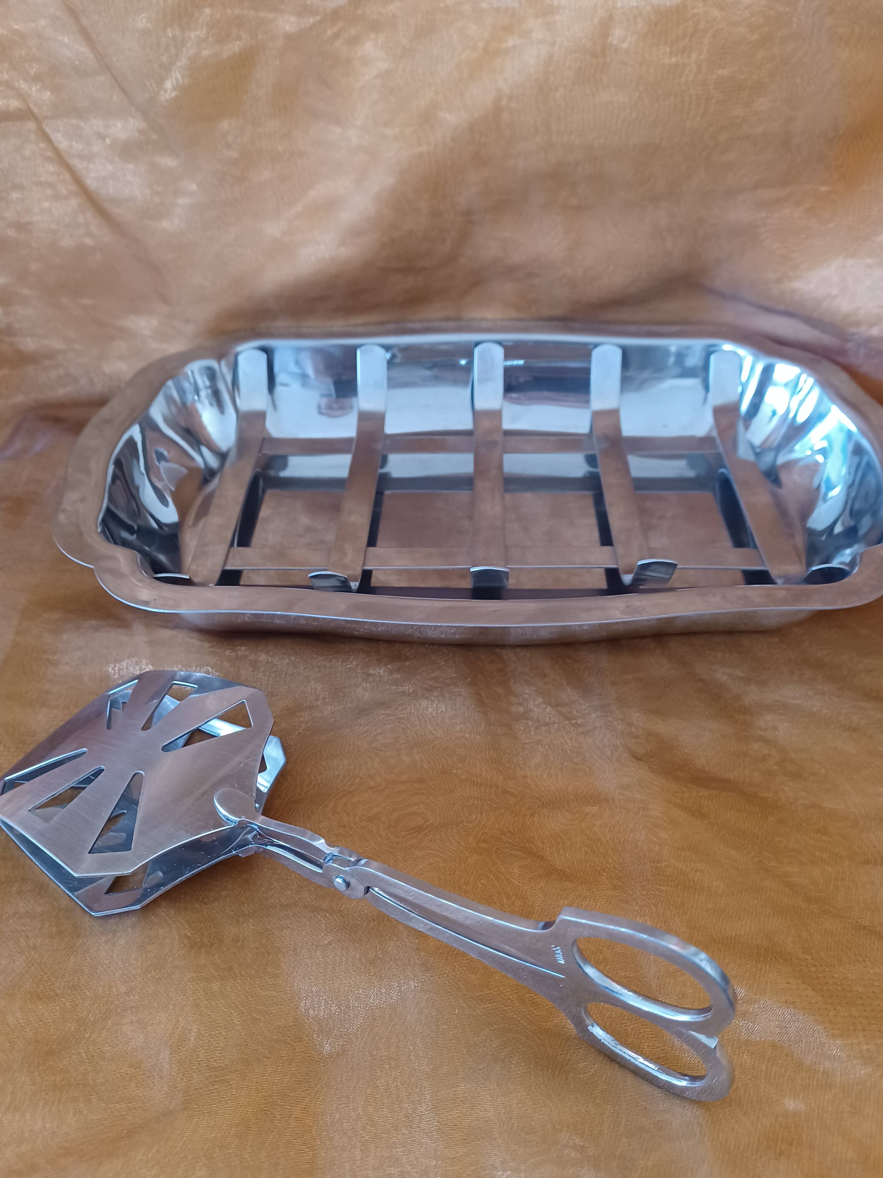 Asparagus Drainer Dish with serving tongs