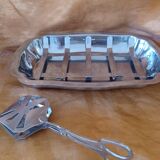 Asparagus Drainer Dish with serving tongs