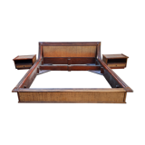 Rattan and bamboo bed and side tables