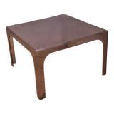 Table basse années 70 en plexis fumé