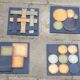 Set of 4 vintage metallic wall decorations