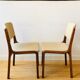Ensemble de 4 chaises vintage en teck et laine