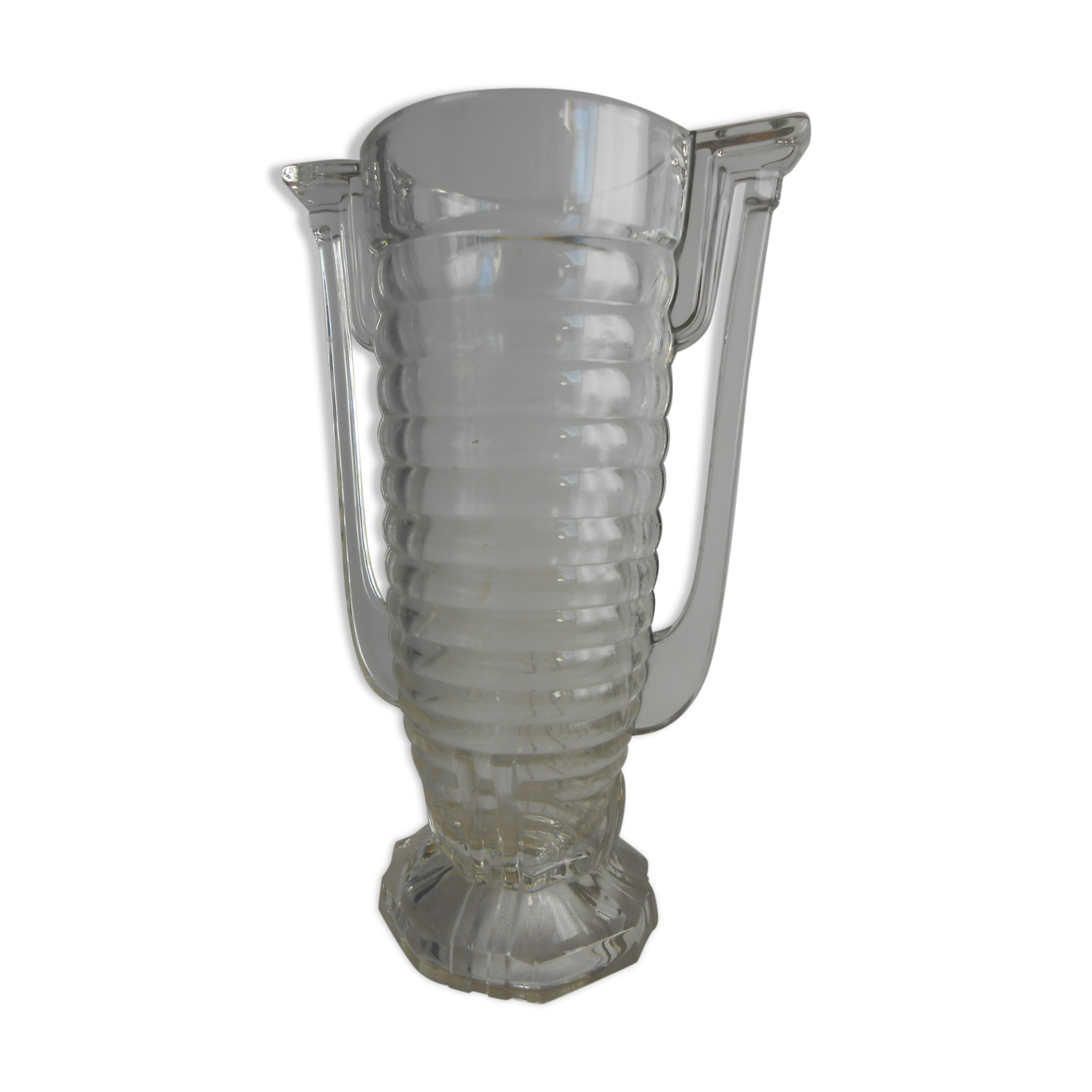 Narrow glass art deco vase