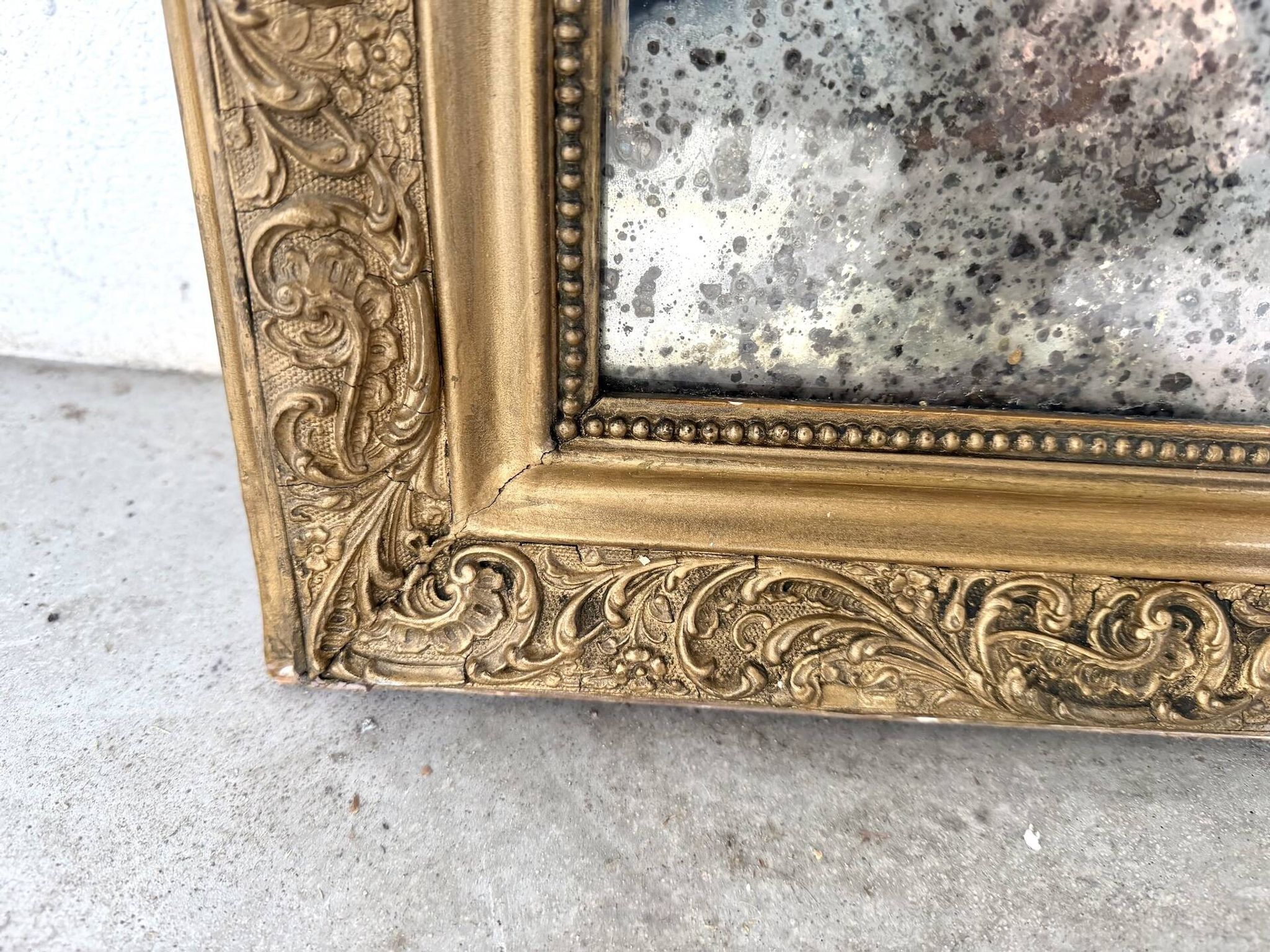 Miroir ancien au mercure, XIXe siècle
