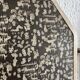 Vintage 1920s triptych barber mirror Art Deco hexagonal crystal - 33 x 78 cm