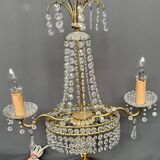 Girandole. Brass, crystal, bronze.