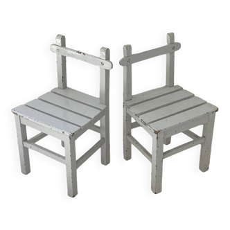 Pair of wooden children's chairs